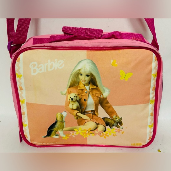Thermos Other - Vintage 1997 — Barbie Thermos Lunch Box Soft Sided Insulated Barbie Lunch Bag